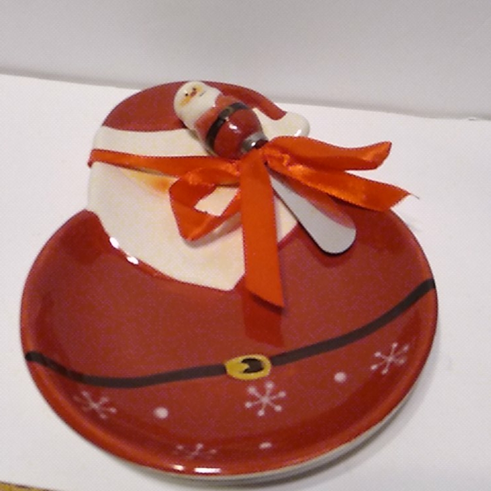 Santa Claus Plate with Knife - Picture 5 of 5